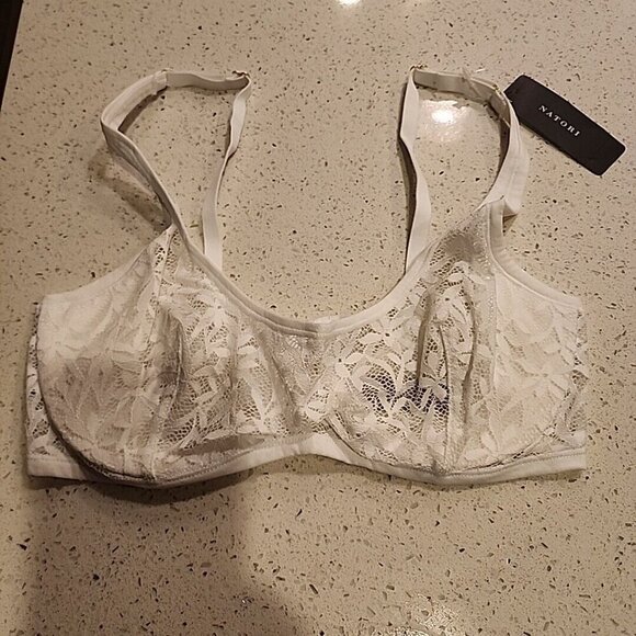 NWT Natori 726259 Underwire Unlined White Portrait Demi Bra size 32C - Picture 1 of 4